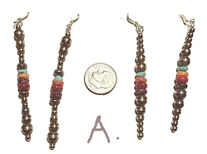 SPR - Navajo Pearl  Earrings  with multi stone accents
