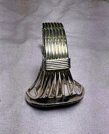 SPR - Sterling Silver Wire Cuff with Chrysocolla Stone