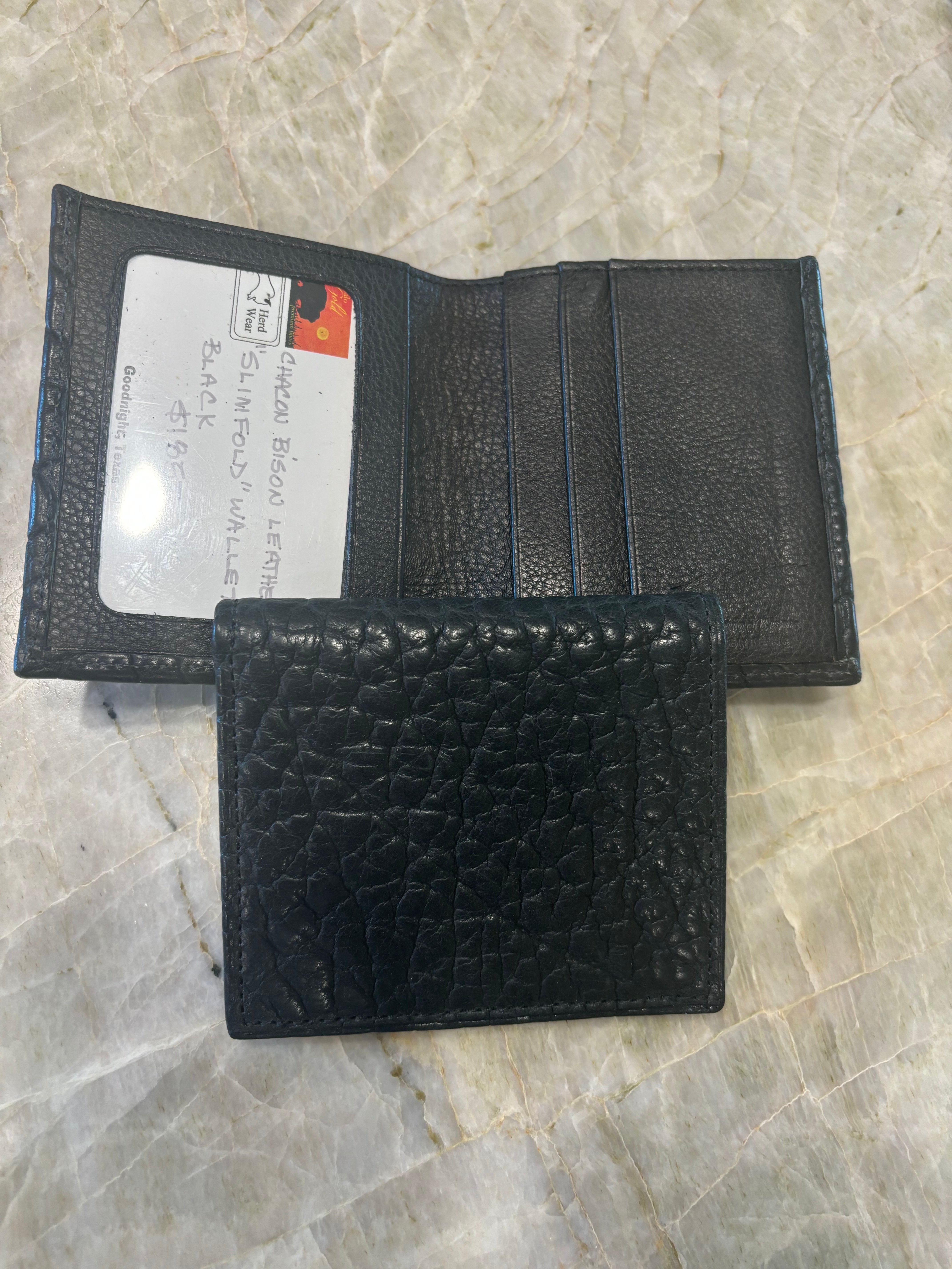 Chacon "Slim Fold" Bison Leather Wallet