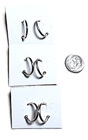 SPR - Simple Dime-size Sterling Silver Hoop Earrings.  3 Pair Lot!