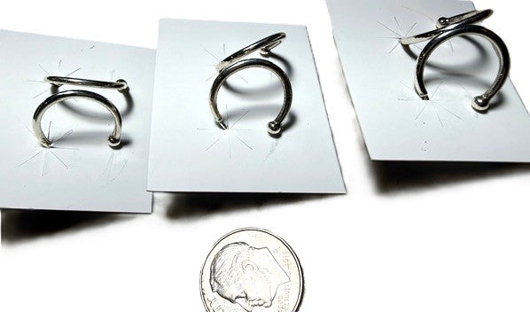 SPR - Simple Dime-size Sterling Silver Hoop Earrings.  3 Pair Lot!