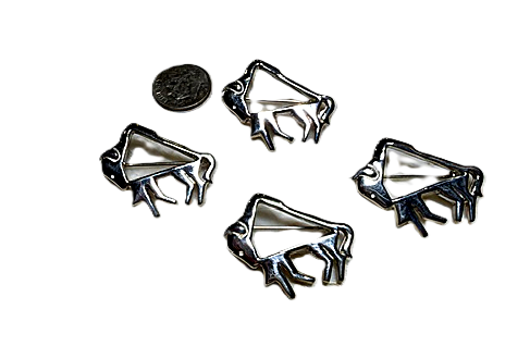 SPR - Sterling Silver Bison Pins - Version 2