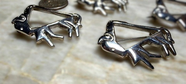 SPR - Sterling Silver Bison Pins - Version 2