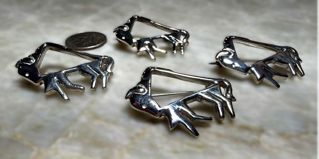 SPR - Sterling Silver Bison Pins - Version 2