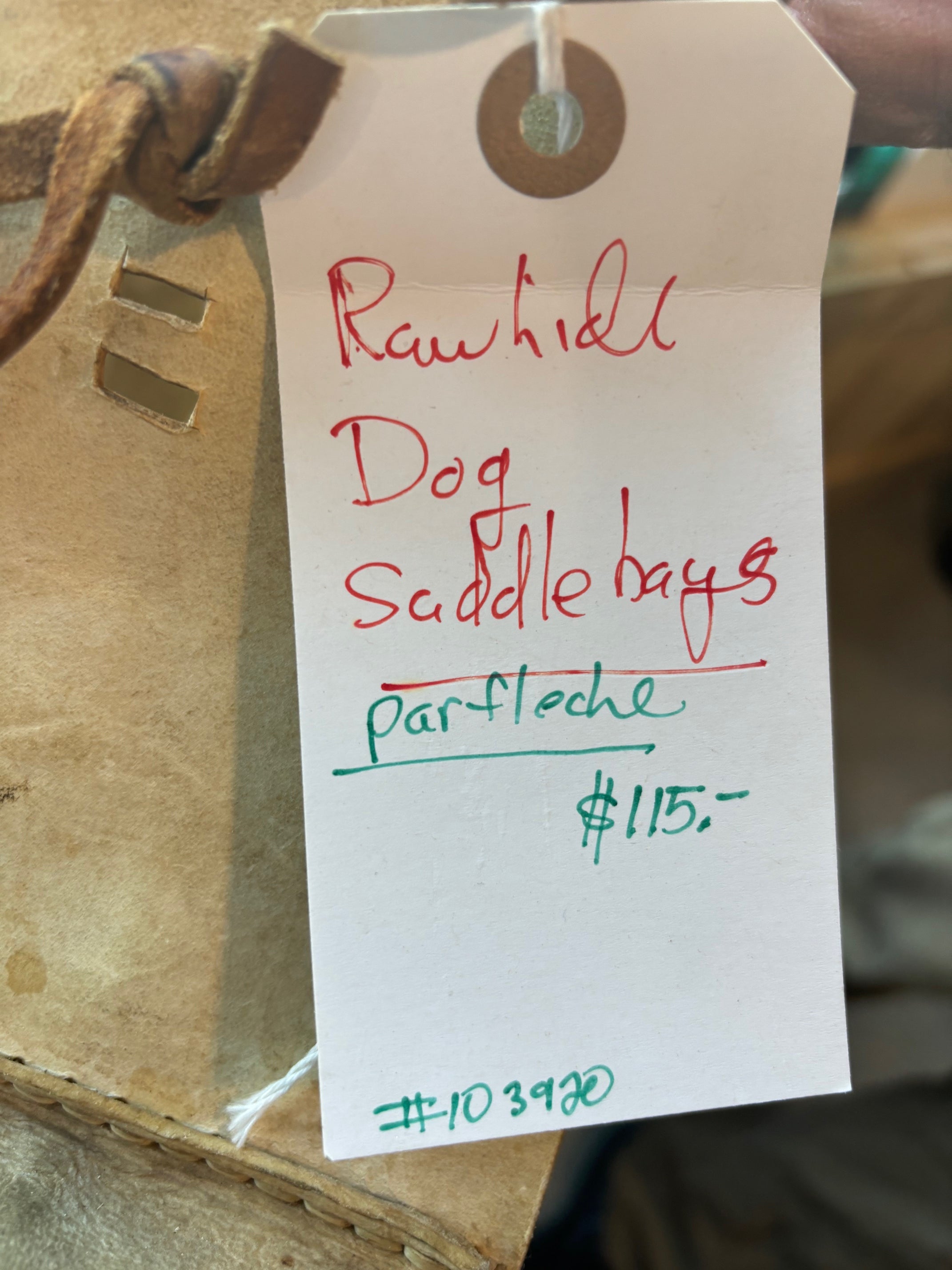 "Dog" rawhide/parfleche "saddle bags"