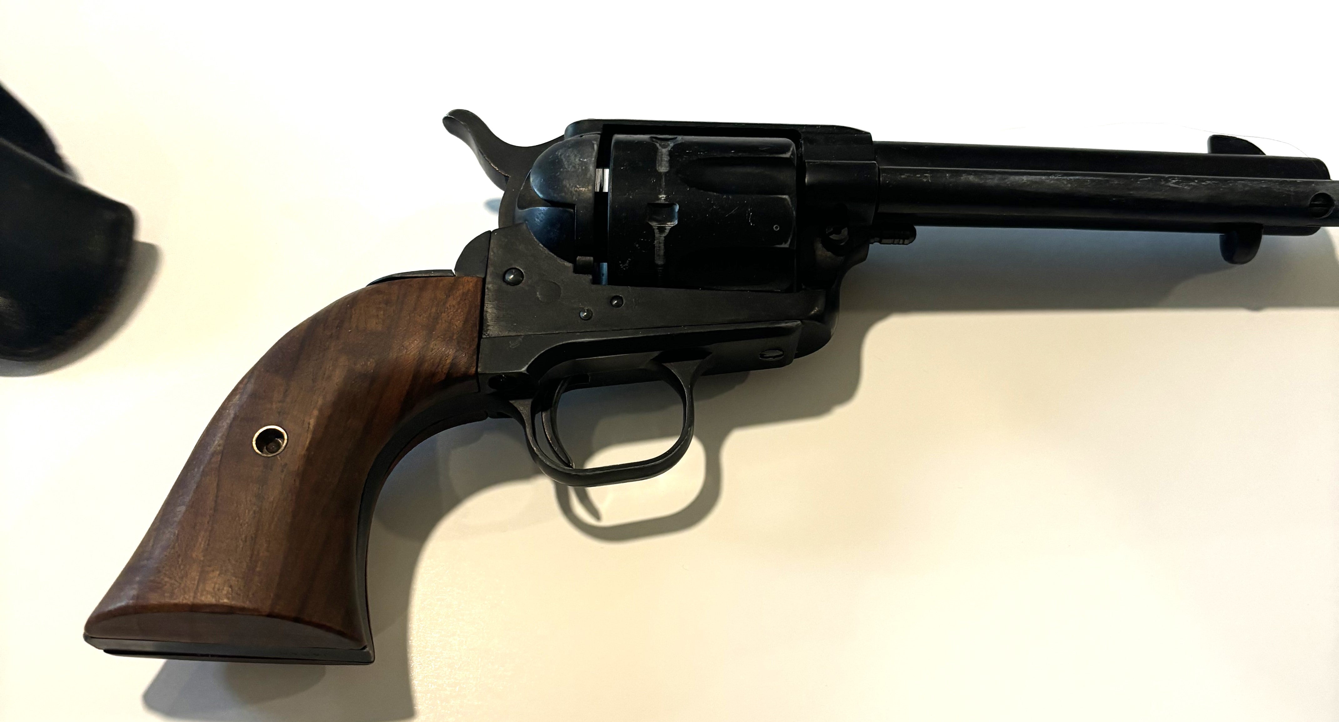 Western Movie metal prop pistol and leather rig