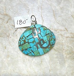 SPR - Turquoise Clad Navajo Shell Pendants