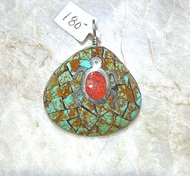 SPR - Turquoise Clad Navajo Shell Pendants