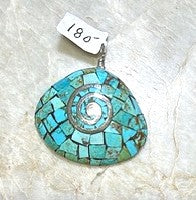 SPR - Turquoise Clad Navajo Shell Pendants