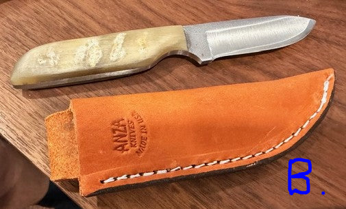 ANZA Knives - 10F Work Knife with Sheep Horn Scales