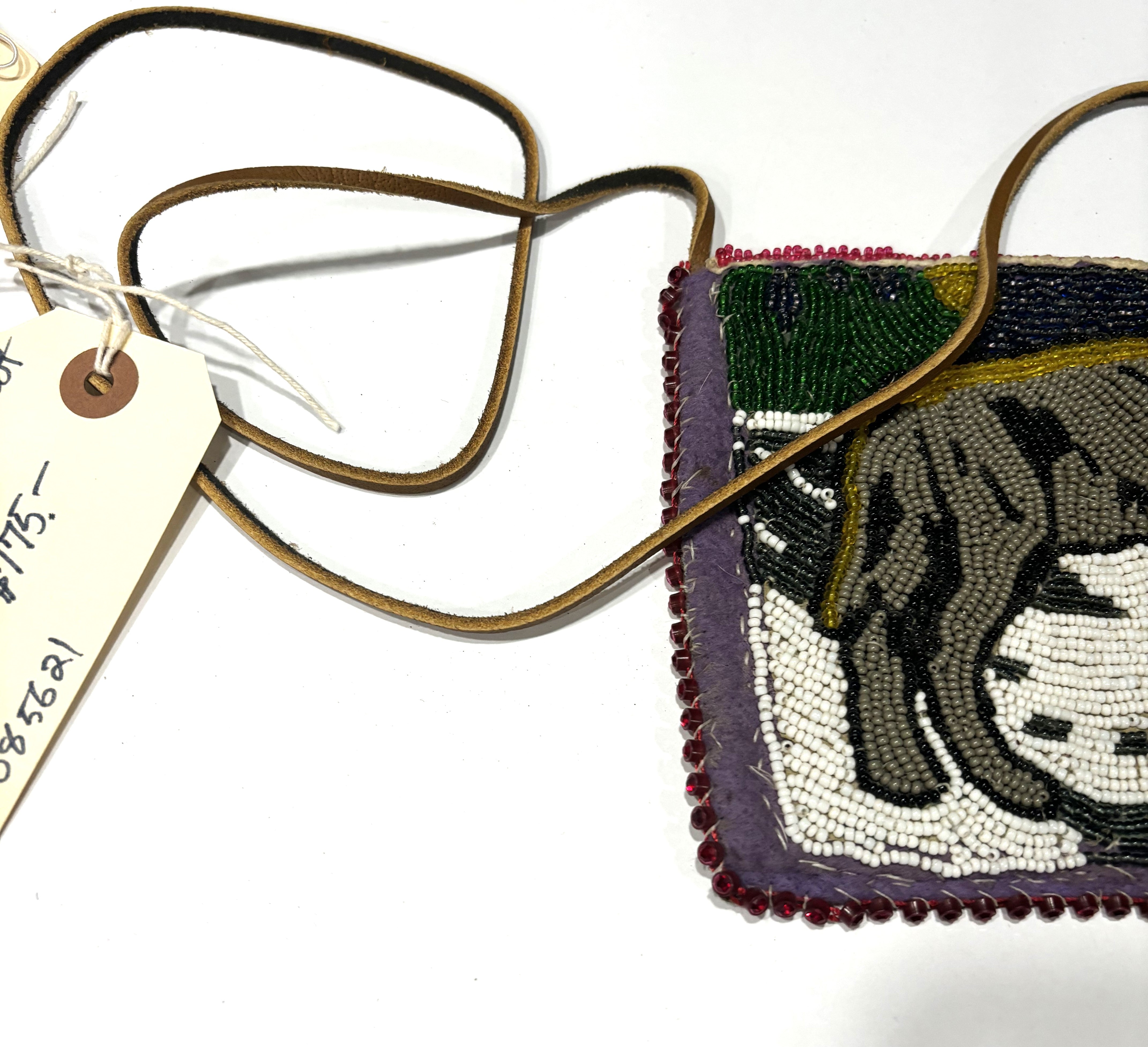 Coyote/Wolf themed hand beaded small bag