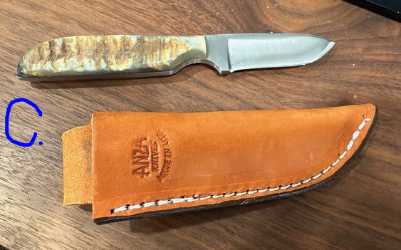ANZA Knives - 10F Work Knife with Sheep Horn Scales