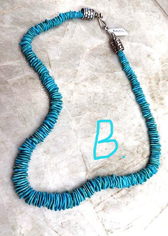 SPR - Kingman Turquoise Navajo made "Wafer" Necklaces
