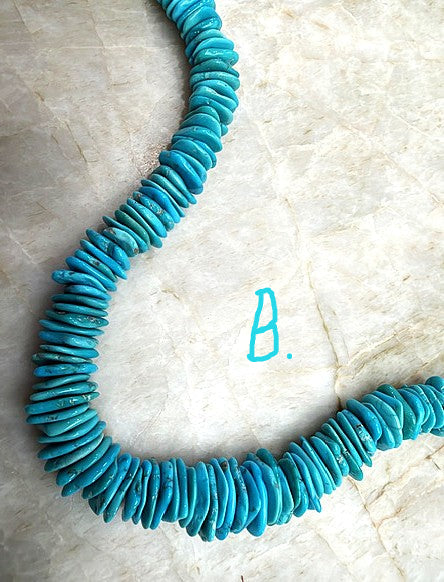 SPR - Kingman Turquoise Navajo made "Wafer" Necklaces