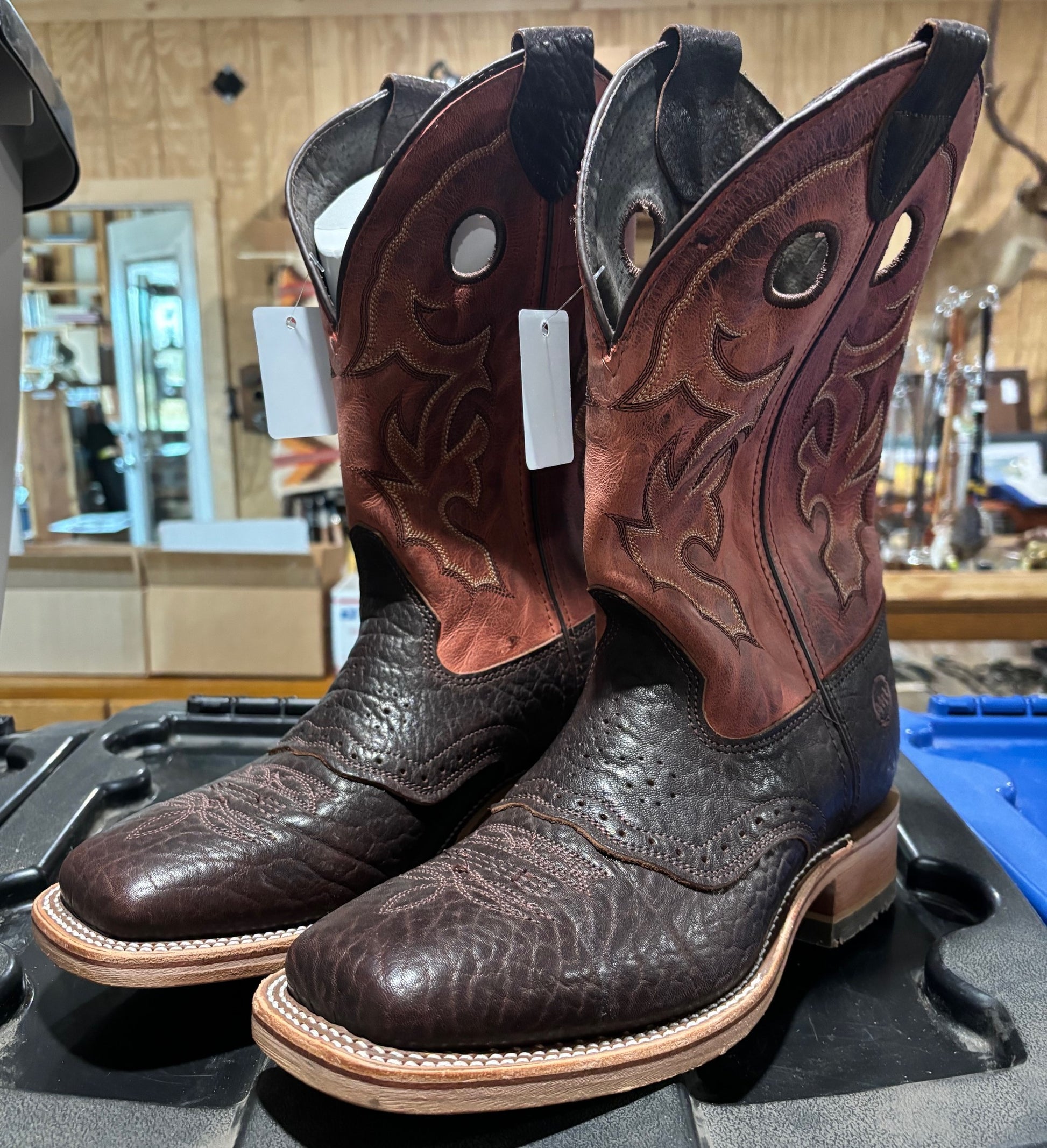Square Toe Double H Bison Boots Double-H DH5305 11” DOMESTIC BISON