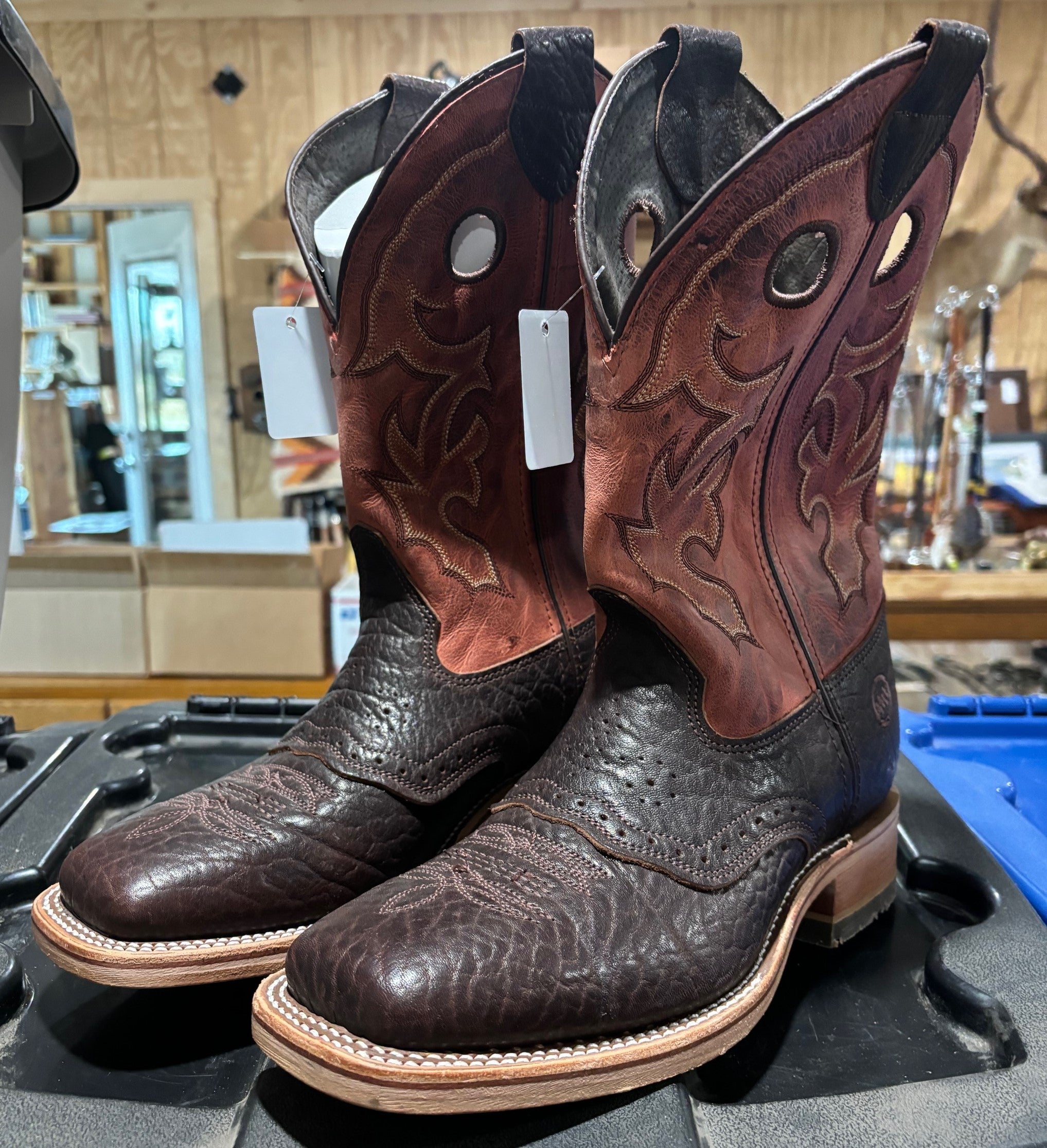 Double H Bison Leather Boots - our last pair