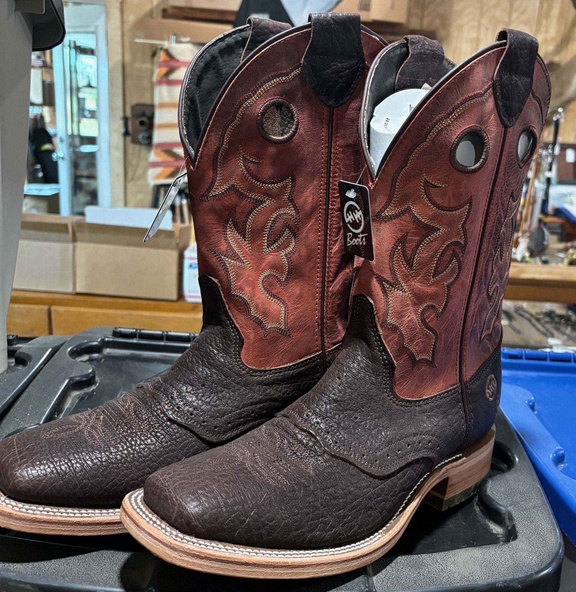 Double H Bison Leather Boots - our last pair