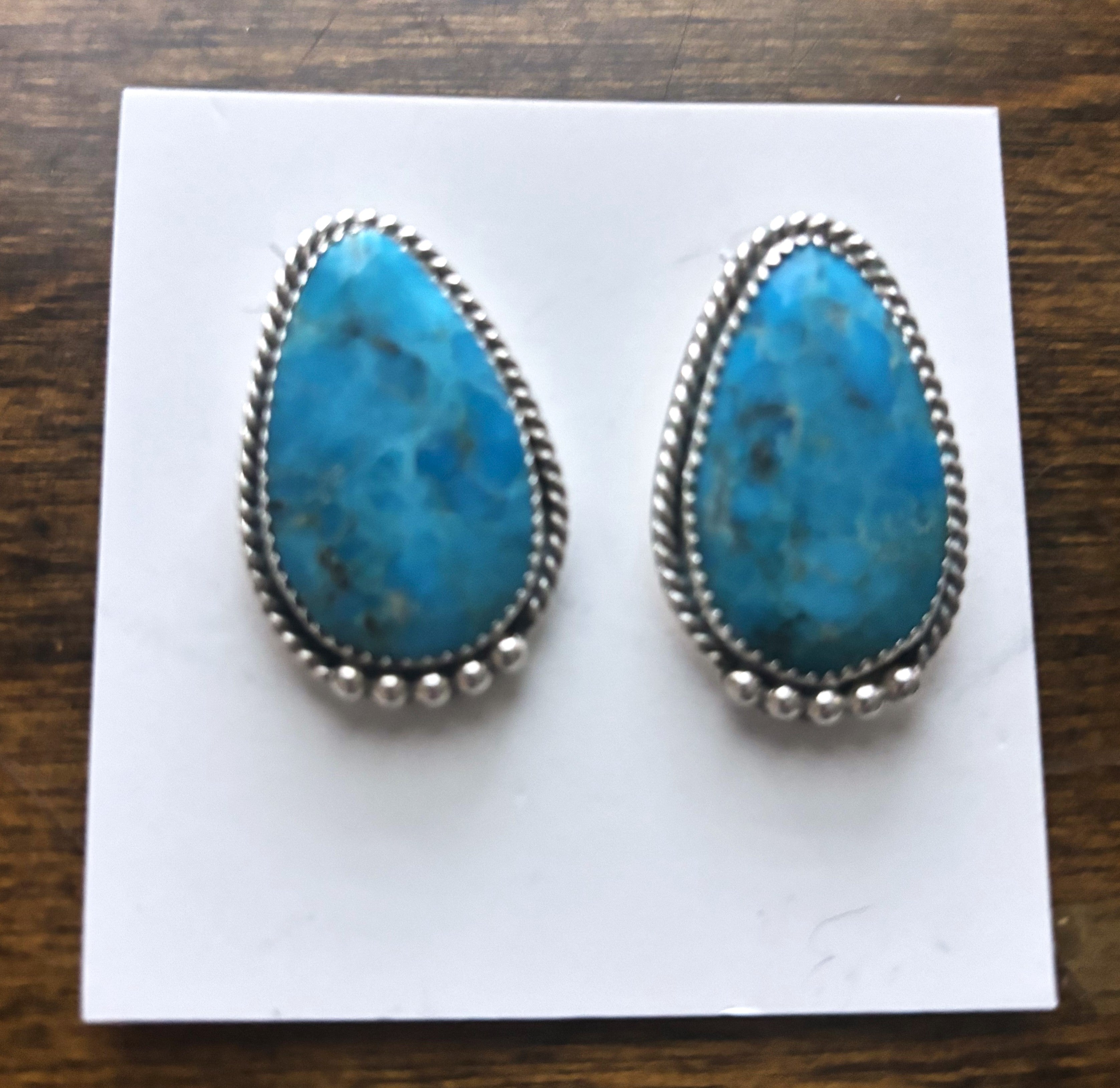 Turquoise and Sterling Silver Earrings  (post)