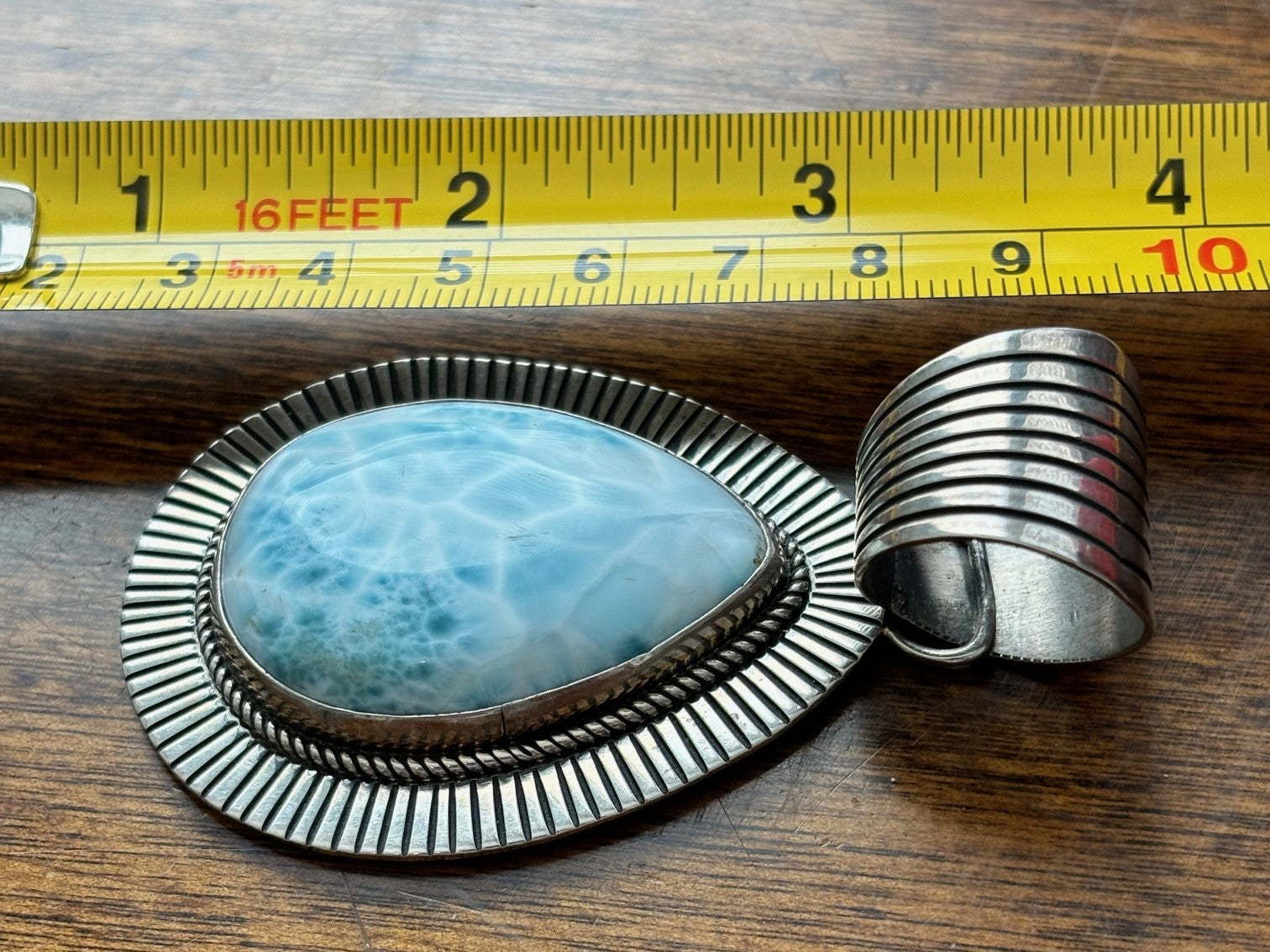 Silver Pearl Ranch - Larimar - Showpiece Pendant