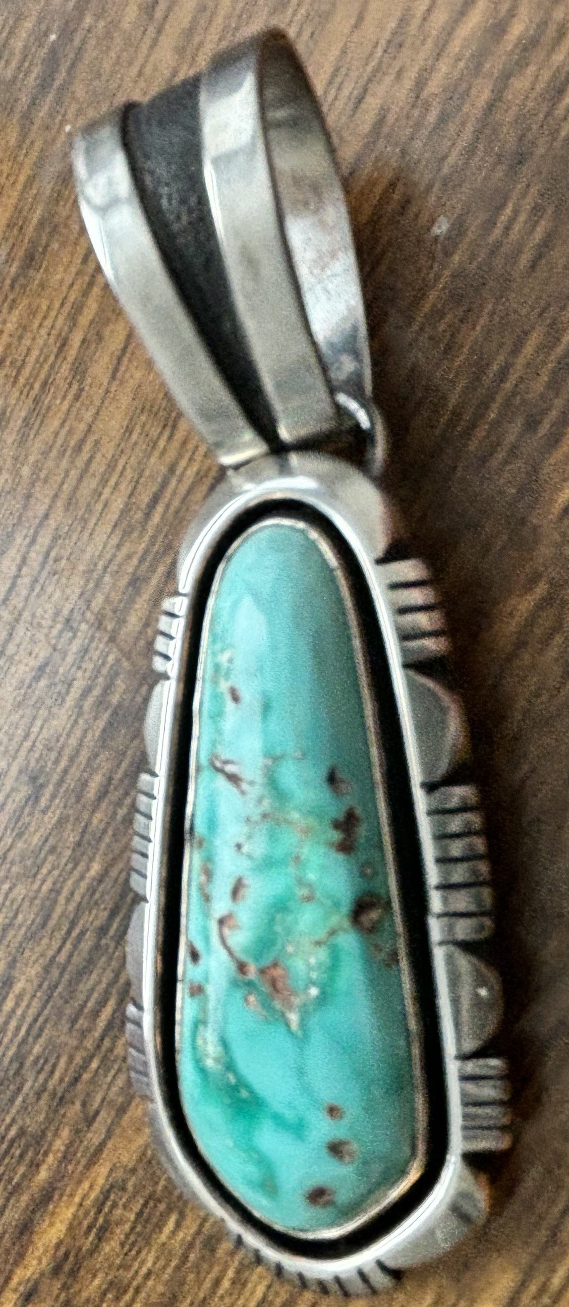 Silver Pearl Ranch - Royston Turquoise - Showpiece Pendant by "C. Willie"