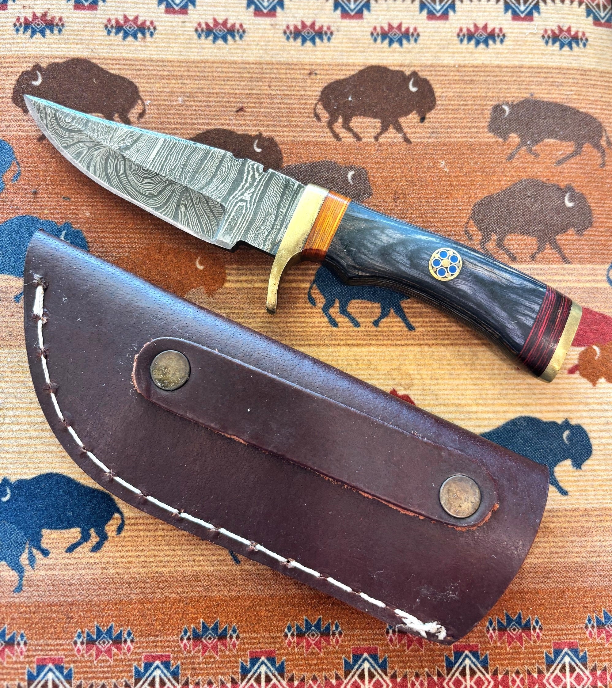 SALE SALE - Small fixed blade Damascus Steel Hunting/Camping Knife