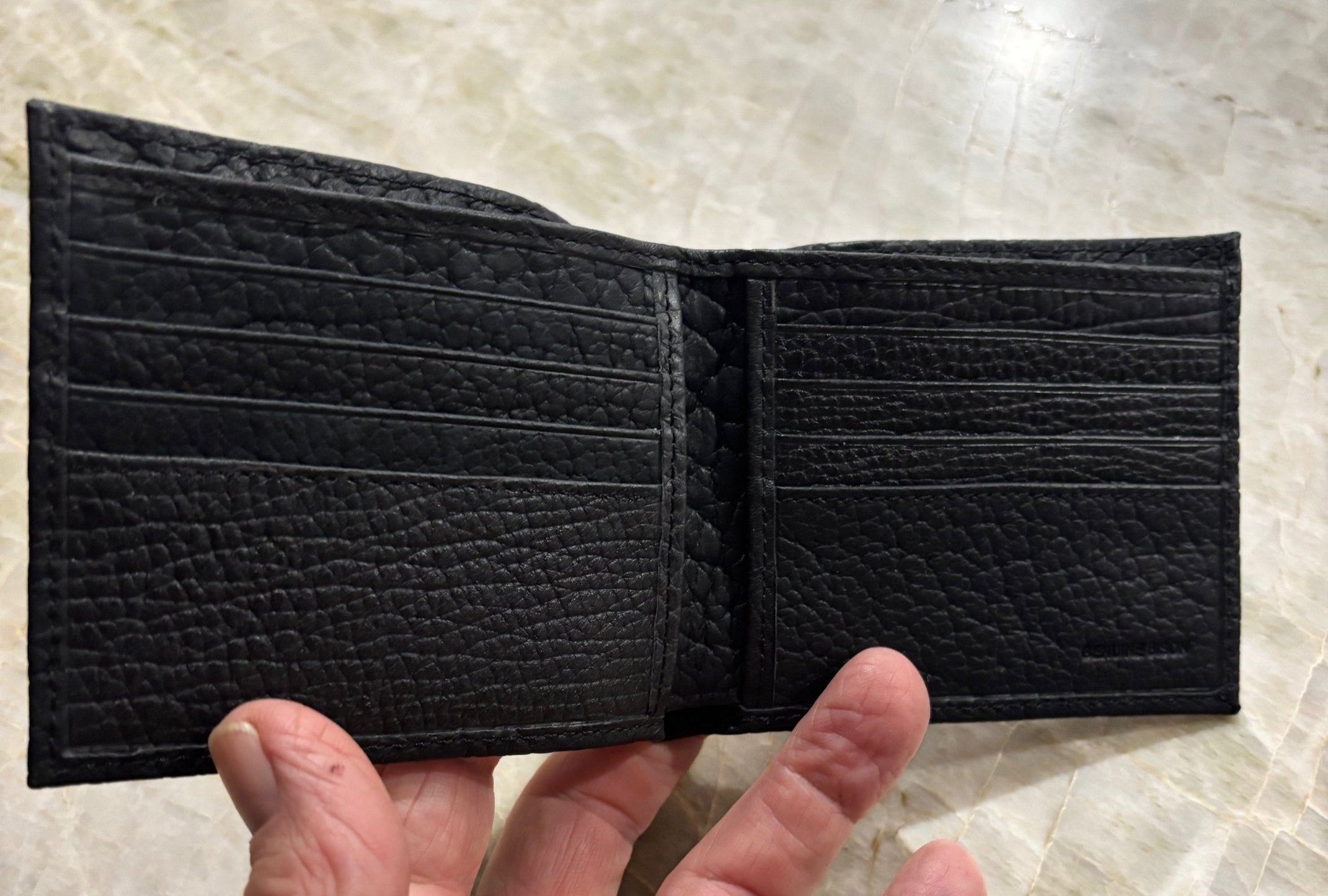 Black All-Bison Leather Wallet from Thomas Bates