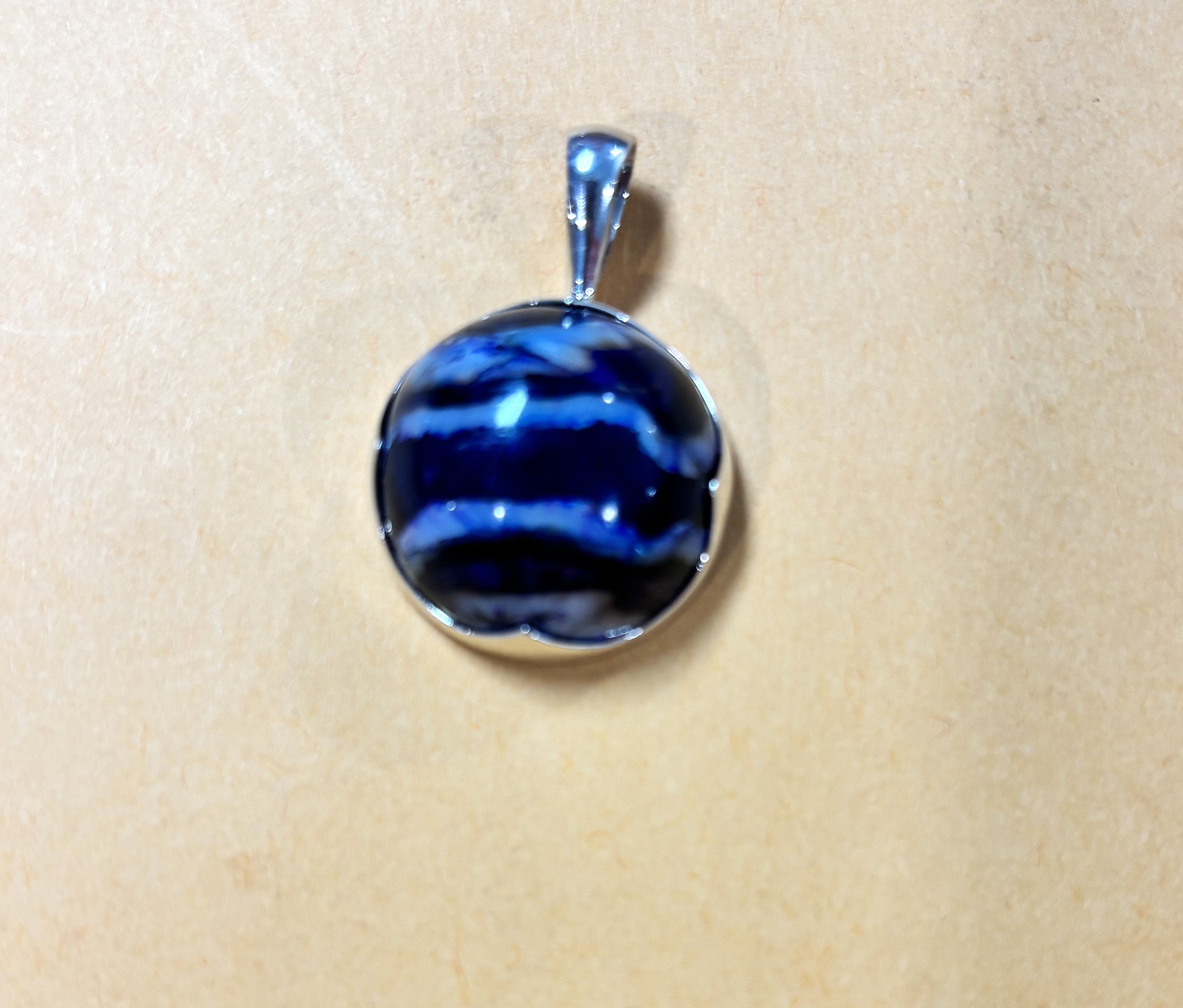 Ivory Jacks - Mammoth Tooth Blue Black Pendants