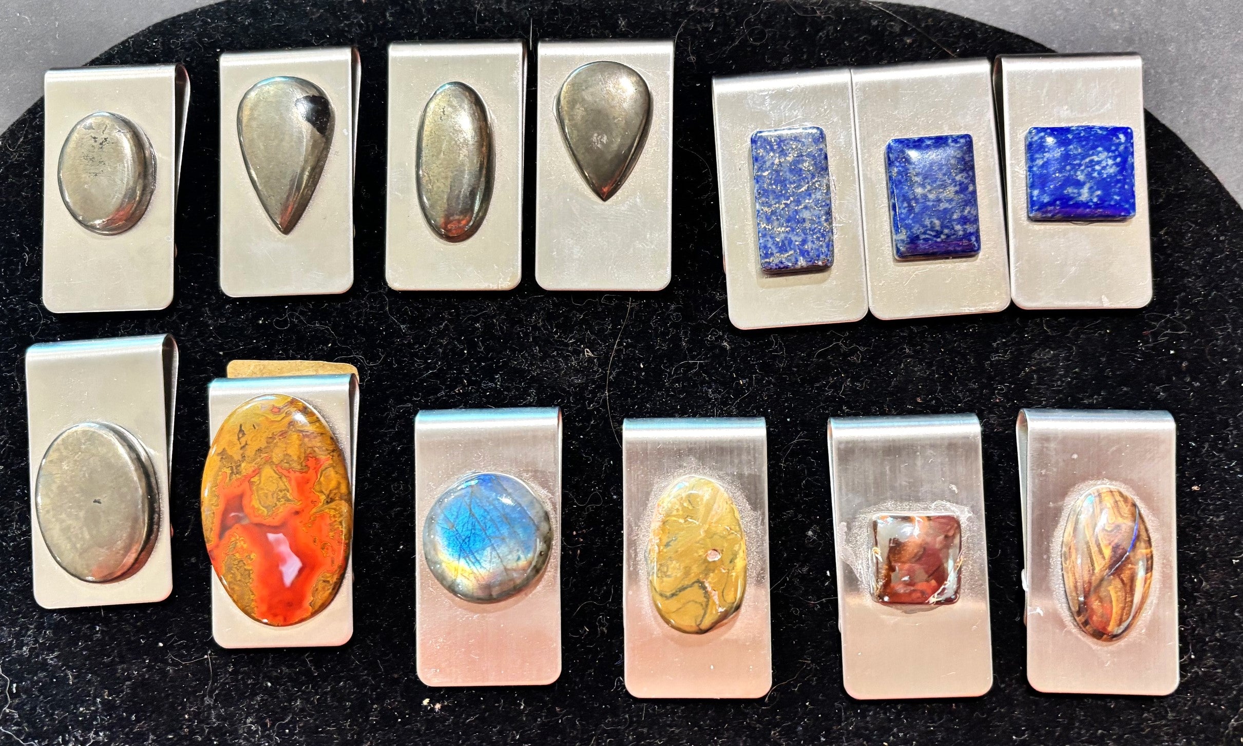 Stainless Steel Money Clips ... with gemstones