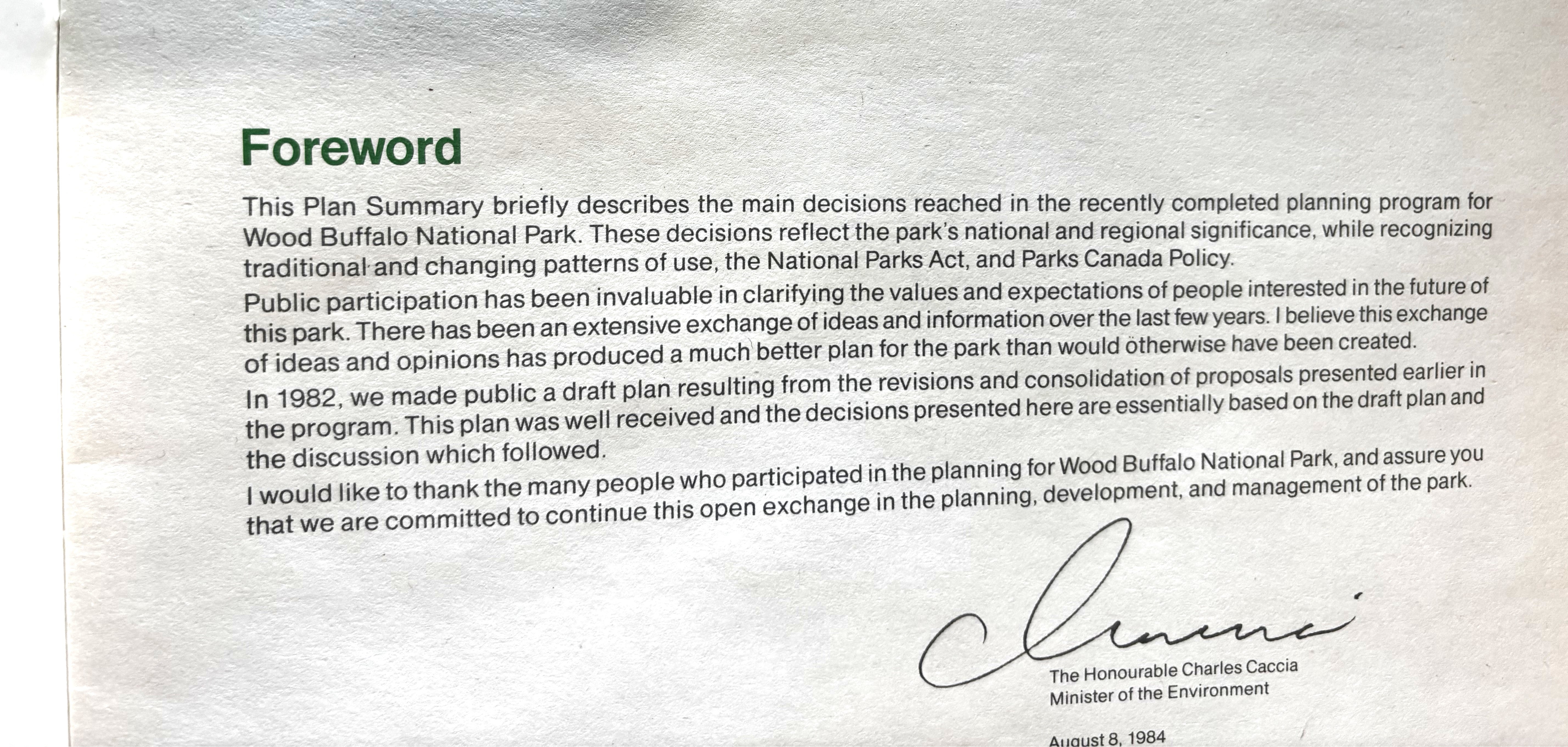 BOOKS - Wood Buffalo National Park: Management Plan Summary