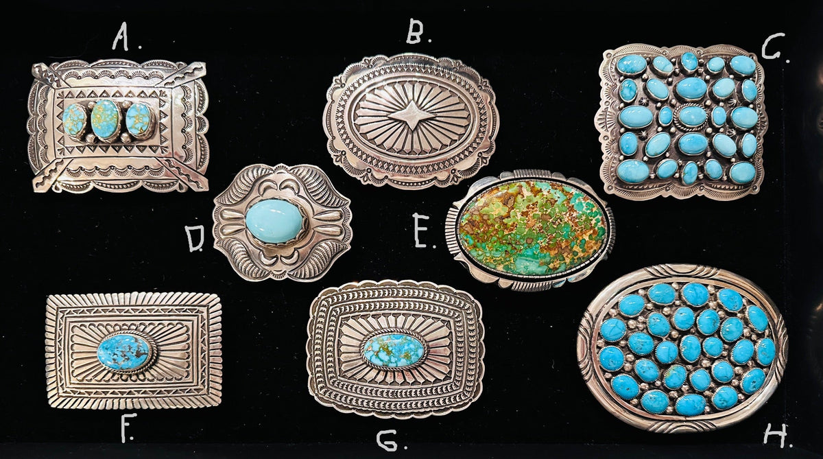 SPR - Ladies Turquoise and Sterling Belt Buckles