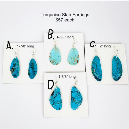 SPR - turquoise slab earrings