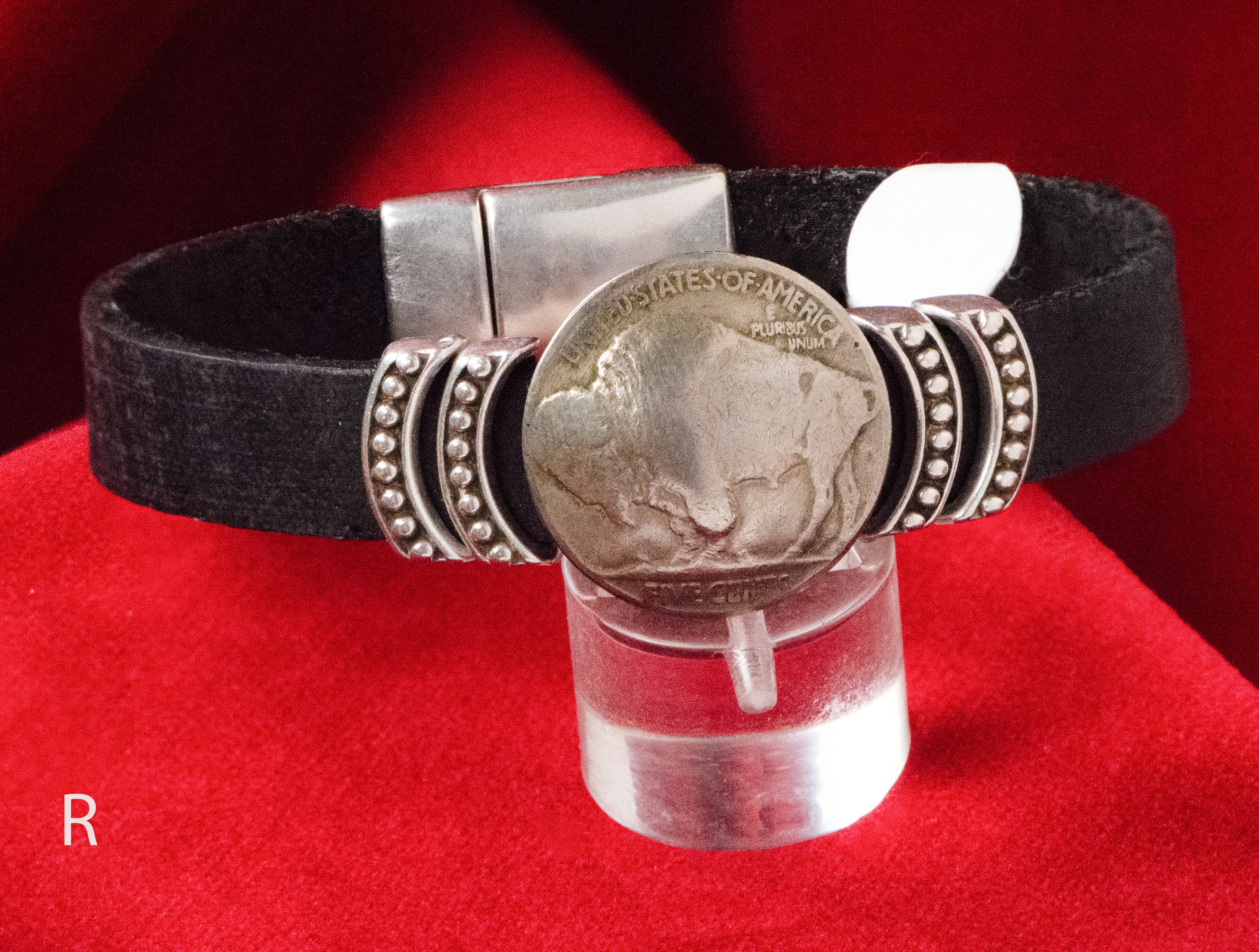 Cathy Crelling - Bracelets Crelling Bison Leather / Silver / Buffalo Nickel