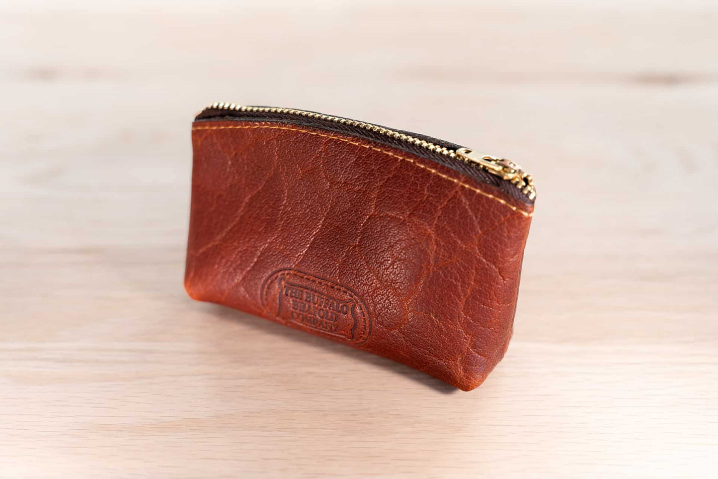 Buffalo Billfold Company - The Annie Oakley Gusset - "Magnum" zippered bison leather coin purse/pouch/bag