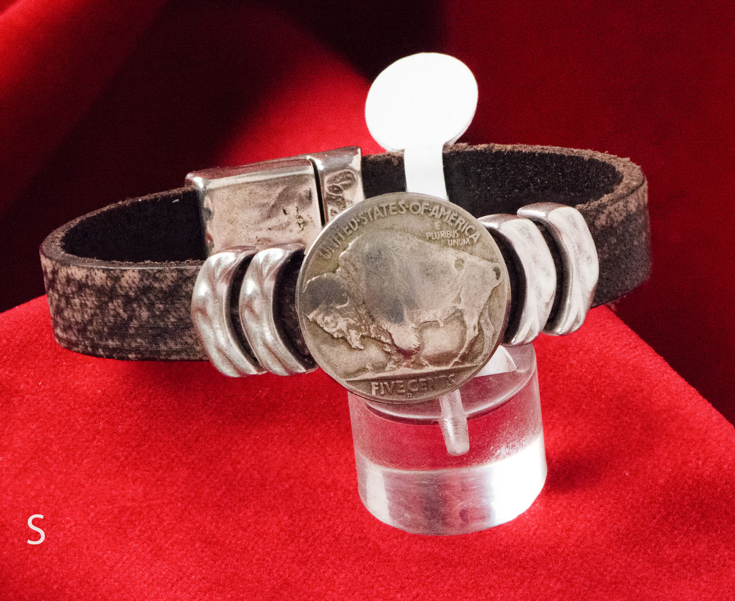 Cathy Crelling - Bracelets Crelling Bison Leather / Silver / Buffalo Nickel
