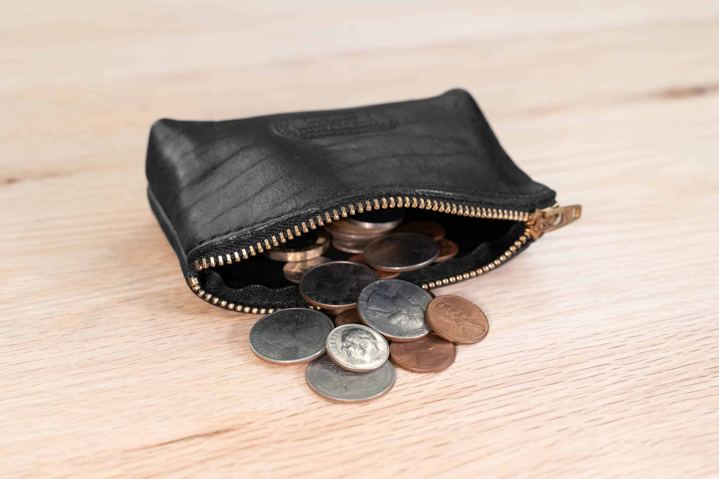 Buffalo Billfold Company - The Annie Oakley Gusset - "Magnum" zippered bison leather coin purse/pouch/bag