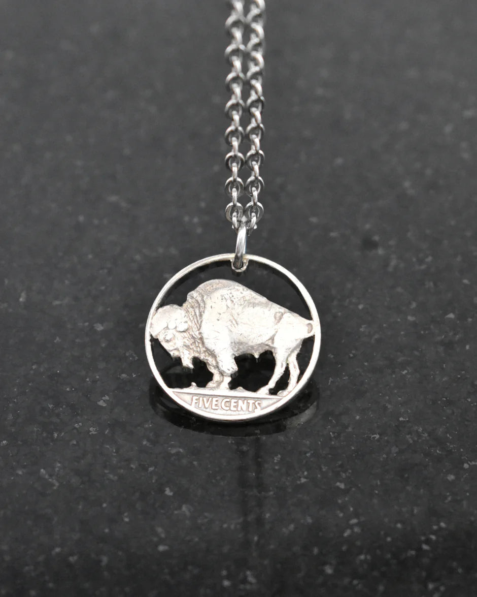 R & R Legacy Studio (New Hampshire)- Genuine Buffalo Nickel - Cut Coin Jewelry