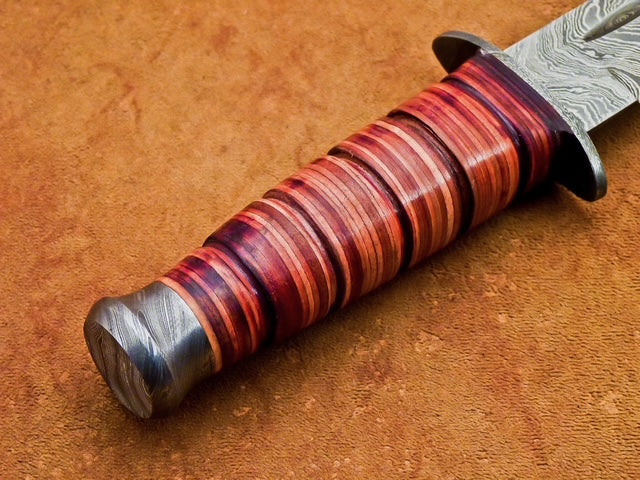 Marine Ka-Bar reproduction - in true Damascus steel.