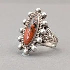 Beautiful Vintage Navajo Ring - Coin Silver and Agate of Petrified Wood
