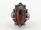 Beautiful Vintage Navajo Ring - Coin Silver and Agate of Petrified Wood