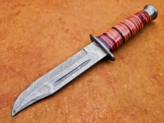 Marine Ka-Bar reproduction - in true Damascus steel.