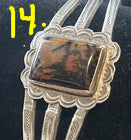 Sterling Silver and Petrified Wood bracelets - 1940's Native Made