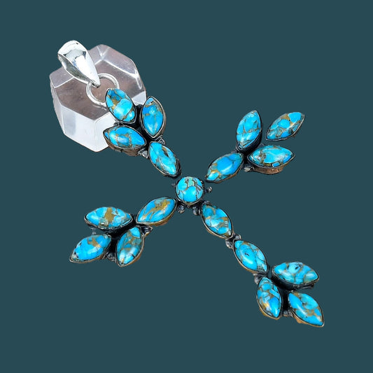 Larger Gemstone and Shell Cross Pendants set in Sterling Silver