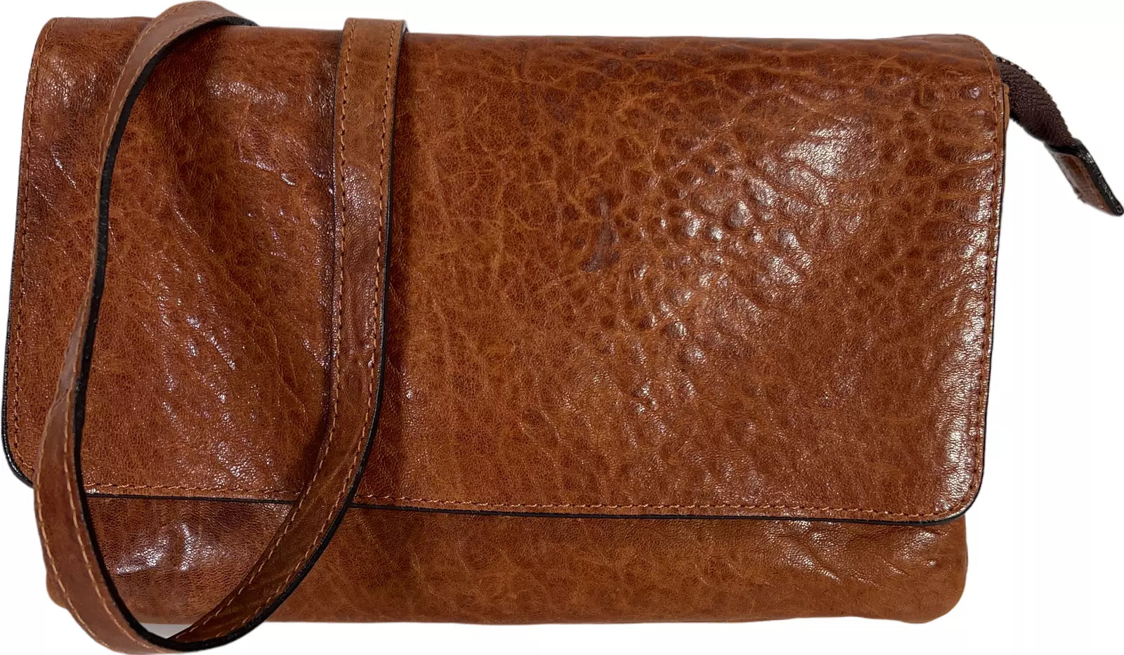 Bison leather small shoulder bag - Italian made