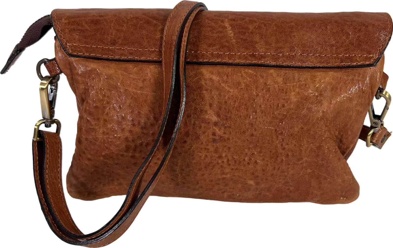 Bison leather small shoulder bag - Italian made