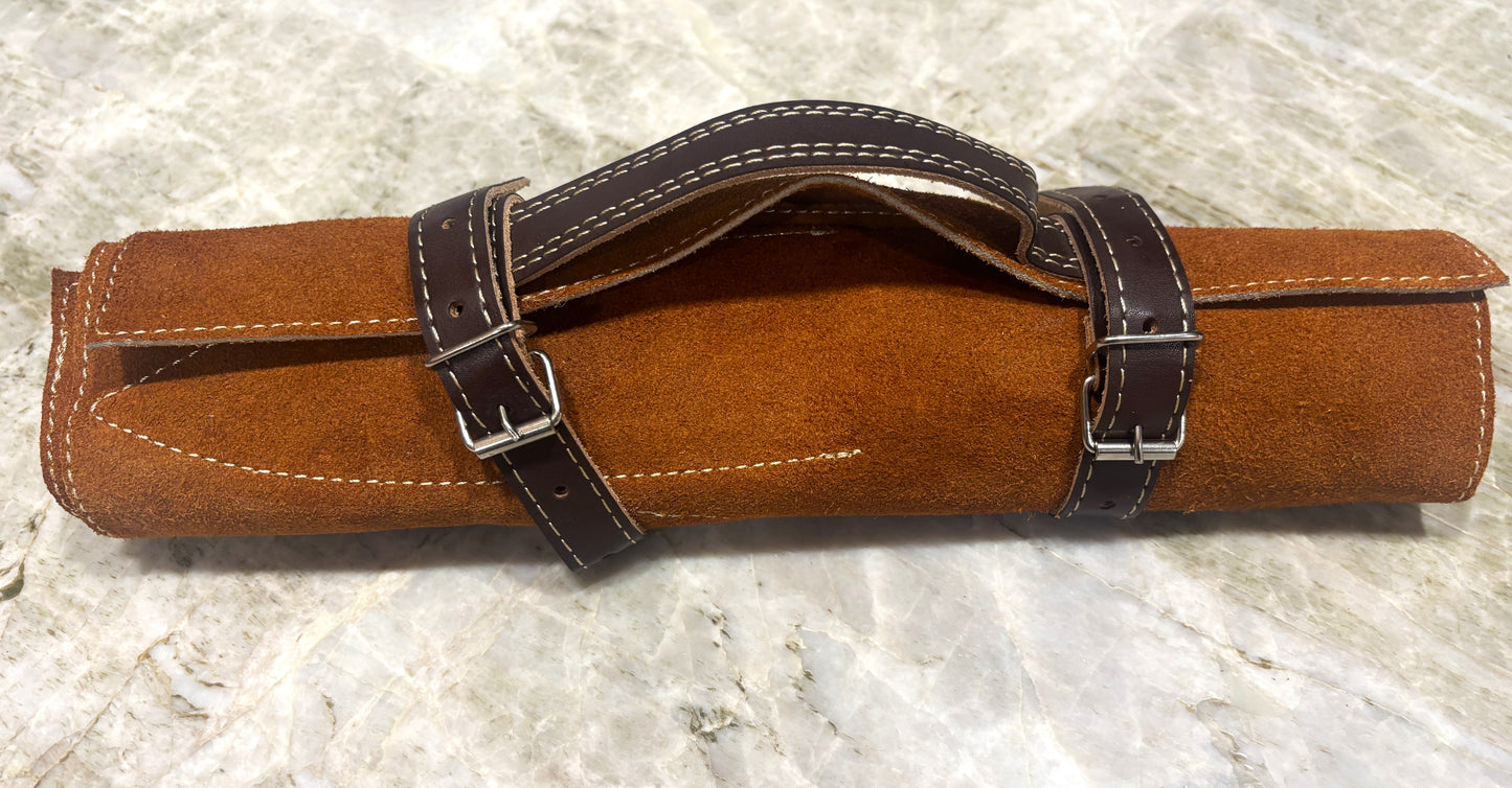 Damascus Chef Sets with Leather Knife Roll