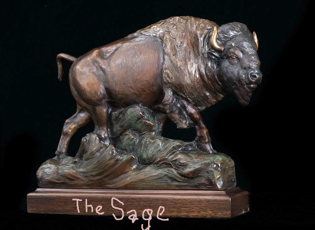 "Old Sykes" - bronze in three sizes by Veryl Goodnight