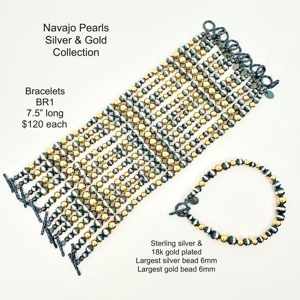 SPR - Navajo Pearls Silver and Gold BR1 Bracelets