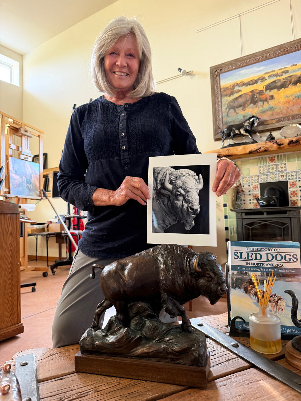"Old Sykes" - bronze in three sizes by Veryl Goodnight