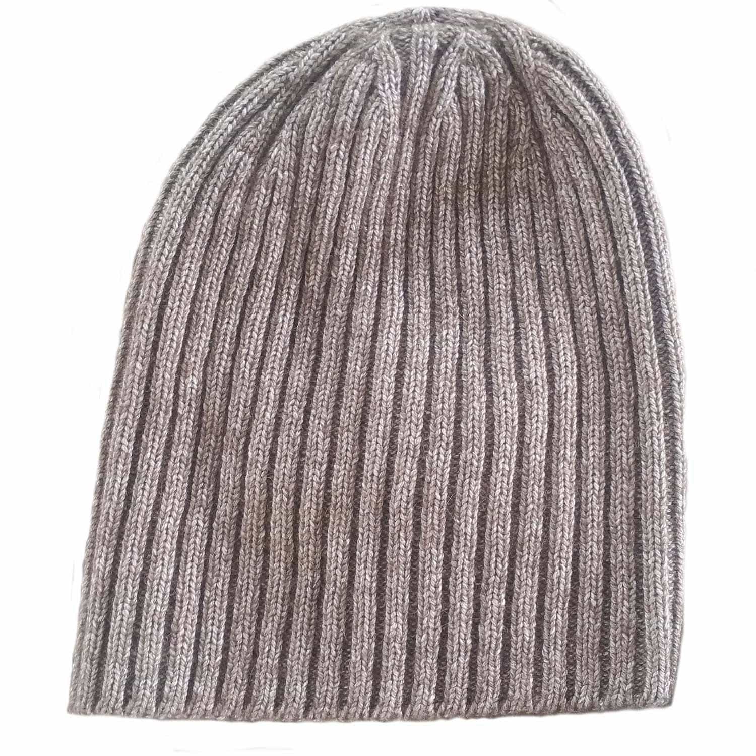 Bison & Silk Ribbed Beanie