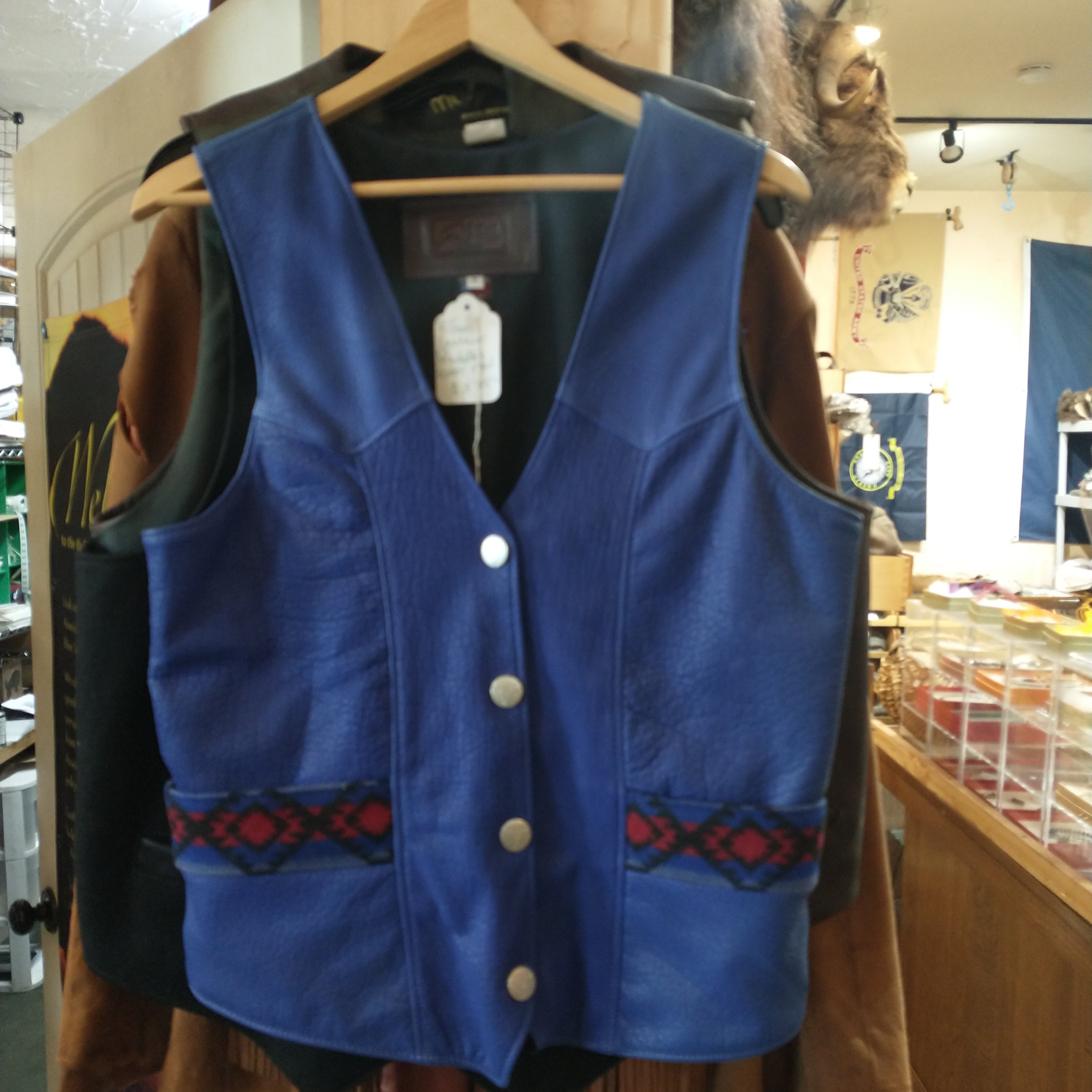 SALE SALE - Mens and Womans - American Bison Leather with Pendleton Wool Vests
